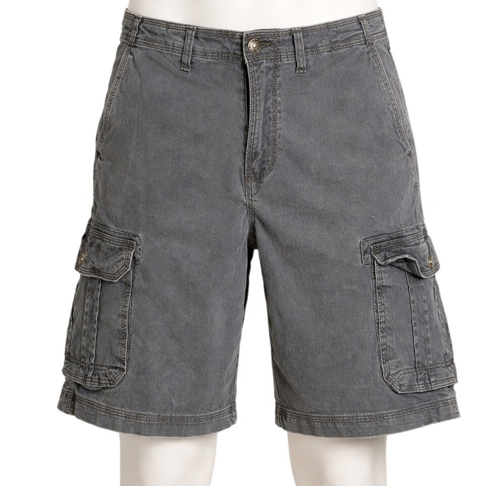 BKE Athletic Fit Cargo Shorts Mens 34 Gray 11 Inch Inseam Stretch B6808